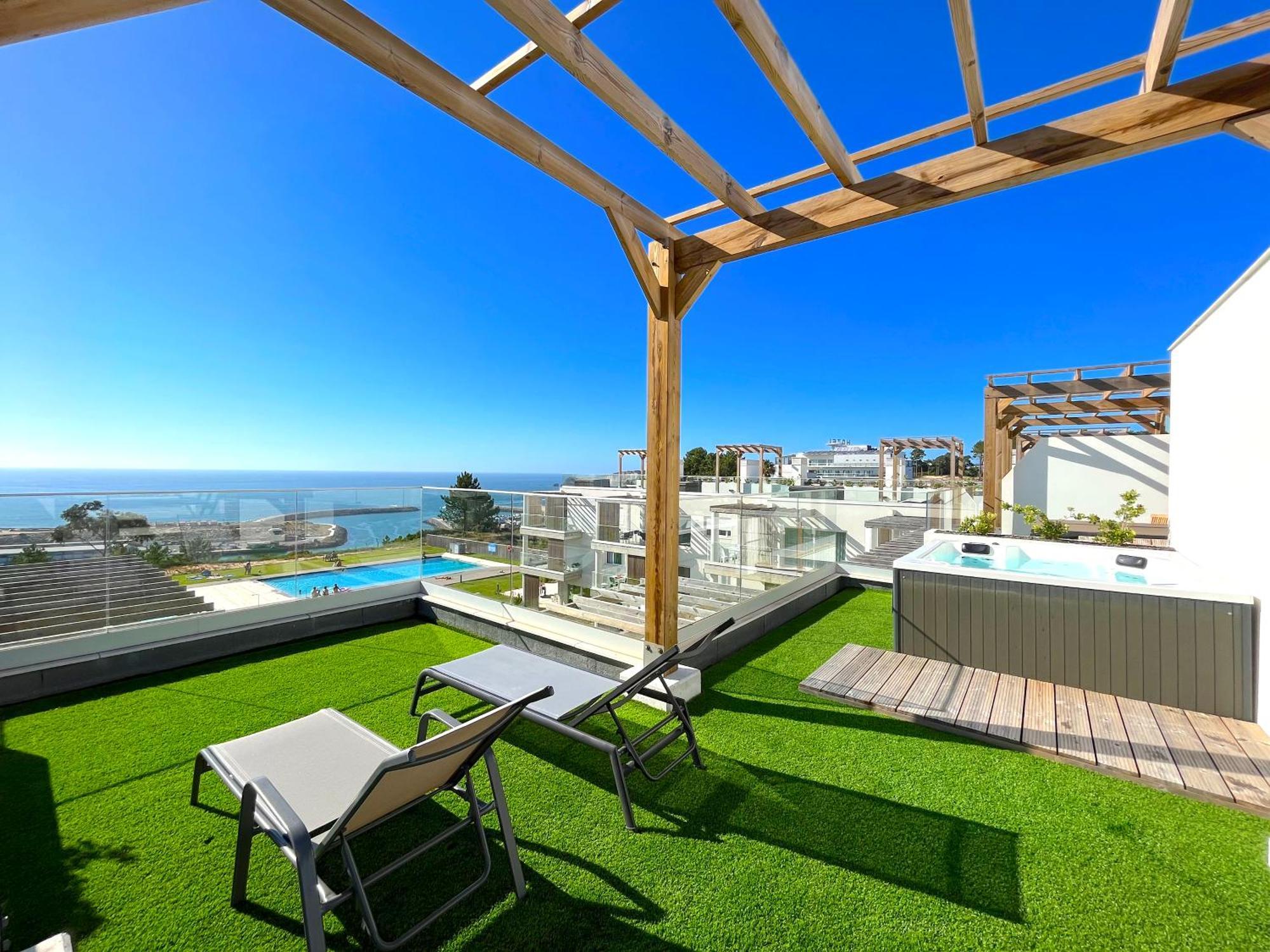 Mar A Vista - Condominium With Pool, Gym And Sea Views Nazaré Oda fotoğraf